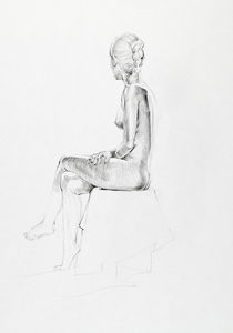 sitting nude von Titus Helmke
