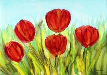 Frühlingsboten - Red Tulips von Caroline Lembke