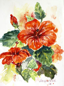 Roter Hibiskus by Cathleen Ahrens