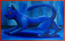 Blaue Katze von Cathleen Ahrens