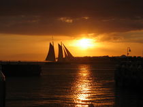Boot vor Sunset von Alwin Mücher