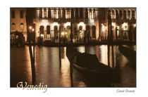 Venedig Canal Grande Gondel mit Schriftzug by Doris Krüger