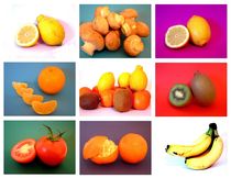 Obst und Gemüse in Pop-Art von Wildis Streng