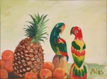 Ananas und Papageien