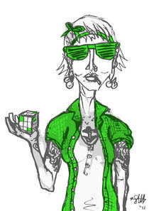 hipster with extra green by Sarah Haskins