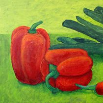 Stilleben mit Gemüse Triptychon Teil 1 - Paprika von Andrea Meyer