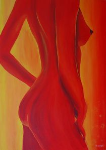 Red woman, Akt by Petra Koob