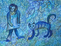 Katze und Wanderer von Elena Beresnjak