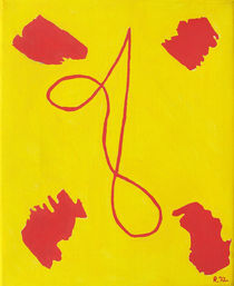 Rotgelbe Abstraktion von Reinhold Klee