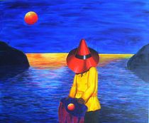 Meer,Roter Hut von Angelika Wegner