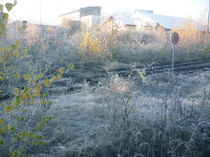 Erster Frost vor der Fabrik. von Andreas Franke