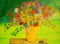 Blumen in gelber Vase von Jürg Meyerholz