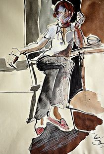Frau cool in Cafe by Eva Demuth