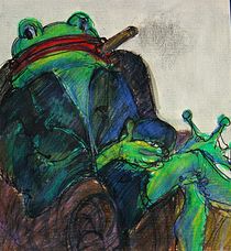 Frosch im Sessel  by Eva Demuth