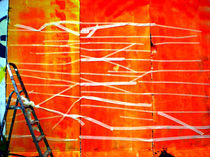 berliner mauer - orange and tapes by ute donner