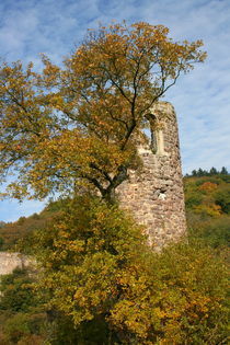 Turmruine im Herbst  Ruined tower in autumn  von hadot