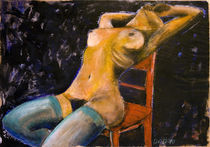 Akt auf rotem Stuhl by kadhi-art