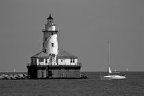 Chicago Lighthouse B&W by Ian C Whitworth