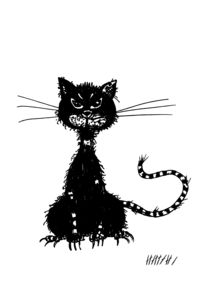 Ragged Black Cat von Boriana Giormova