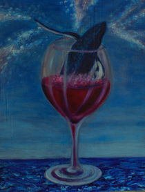 Whale Wine by Green Moon Art