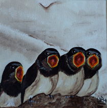 Baby swallows by Wendy Mitchell