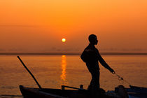 Boatsman on the Ganges by Stefan Nielsen