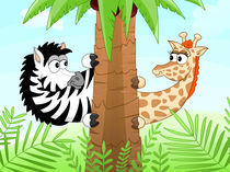 Zebra und Giraffe verstecken sich by Michaela Heimlich