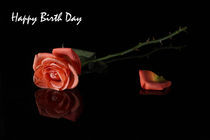 Happy Birthday , Red Rose, Greeting Card by Soumen Nath