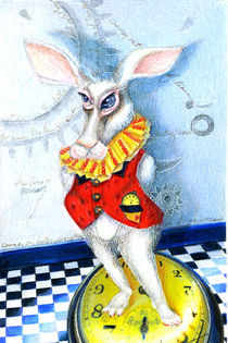 Wonderland Rabbit it is Later than You Think by Alma  Lee