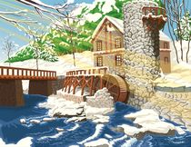 watermill in the winter