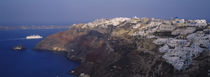 Aerial view of a town, Santorini, Greece by Panoramic Images