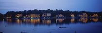 Boathouse Row lit up at dusk, Philadelphia, Pennsylvania, USA von Panoramic Images