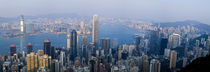 Skyscrapers in a city, Victoria Harbour, Hong Kong, China by Panoramic Images