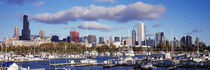Boats docked at Burnham Harbor, Chicago, Illinois, USA by Panoramic Images