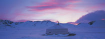 Yurt the traditional Mongolian yurt on a frozen lake, Independent Mongolia von Panoramic Images