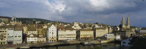 High Angle View Of A City, Grossmunster Cathedral, Zurich, Switzerland von Panoramic Images