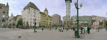 Tourists at a town square, Jernbanetorget, Oslo, Norway by Panoramic Images