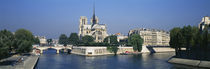 Cathedral along a river, Notre Dame Cathedral, Seine River, Paris, France von Panoramic Images