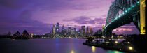 Port Jackson, Sydney Harbor And Bridge Night, Sydney, Australia von Panoramic Images
