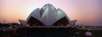 Temple lit up at dusk, Lotus Temple, Delhi, India by Panoramic Images