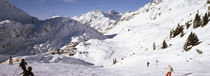Tourists skiing in a ski resort, St. Christoph, Austria von Panoramic Images