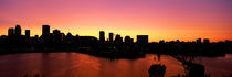 Silhouette of buildings at dusk, Montreal, Quebec, Canada 2010 by Panoramic Images