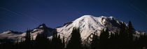 Star trails over mountains, Mt Rainier, Washington State, USA by Panoramic Images