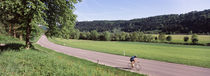 Cyclist moving on the road, Neckar Valley, Baden-Württemberg, Germany von Panoramic Images