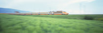 TGV High-speed Train passing through a grassland by Panoramic Images