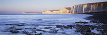 Chalk cliffs at seaside, Seven sisters, Birling Gap, East Sussex, England by Panoramic Images