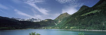 Mountains at the lakeside, Lungerersee, Lungern, Obwalden Canton, Switzerland by Panoramic Images