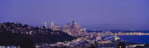City skyline at dusk, Seattle, King County, Washington State, USA by Panoramic Images