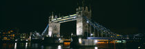 Bridge lit up at night, Tower Bridge, London, England by Panoramic Images