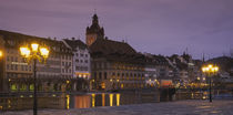 Panorama Print - Gebäude an der Uferpromenade Kanton Luzern, Schweiz von Panoramic Images